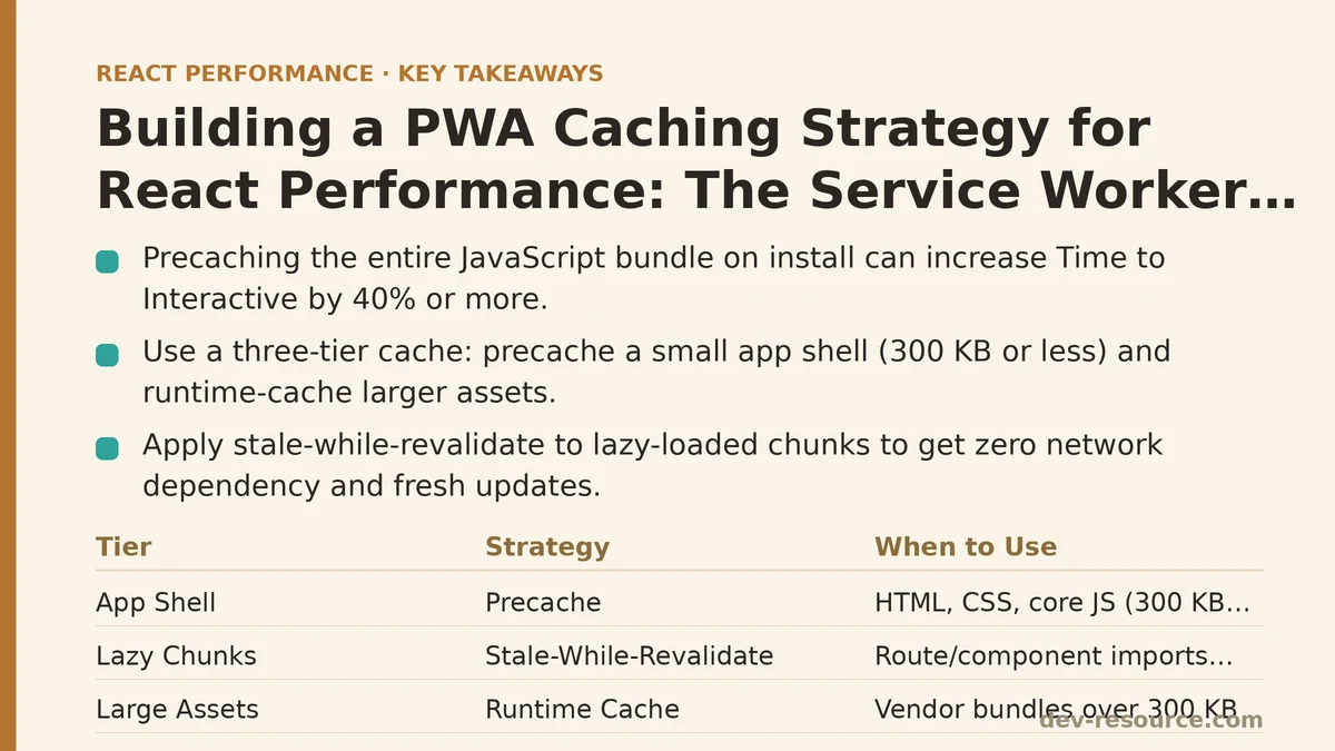 Building a PWA Caching Strategy for React Performance: The Service Worker That  Cut Our Load Times