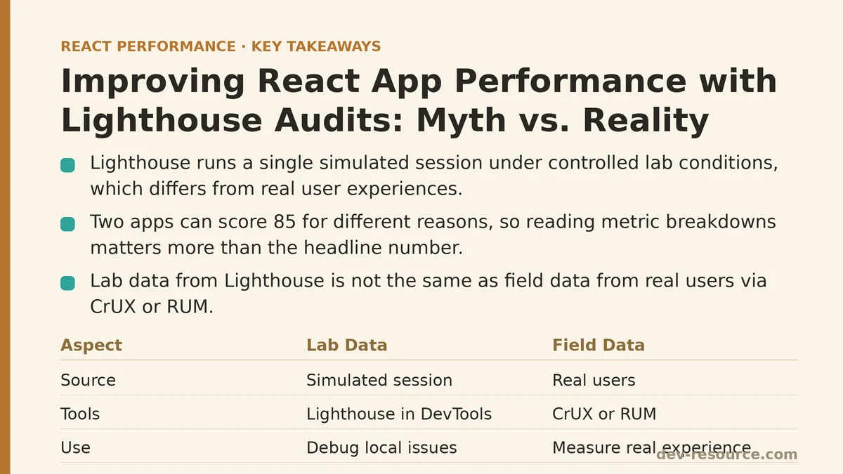 Improving React App Performance with Lighthouse Audits: Myth vs. Reality