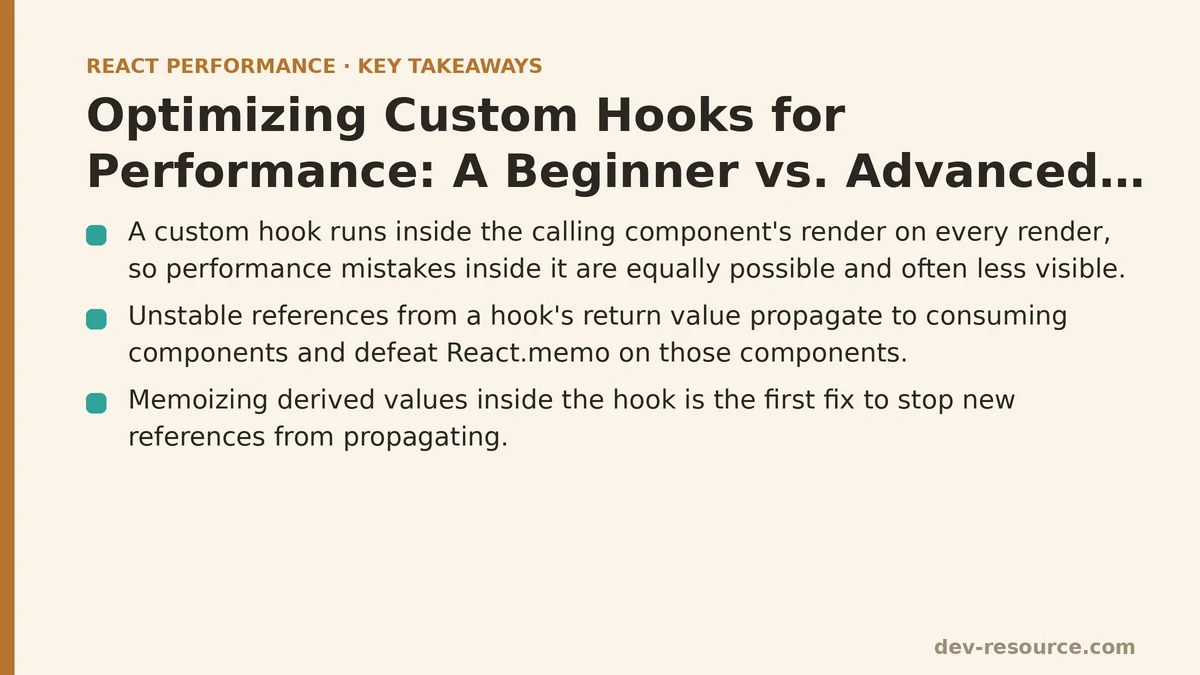 Optimizing Custom Hooks for Performance: A Beginner vs. Advanced Comparison
