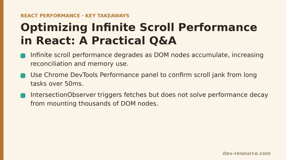 Optimizing Infinite Scroll Performance in React: A Practical Q&A