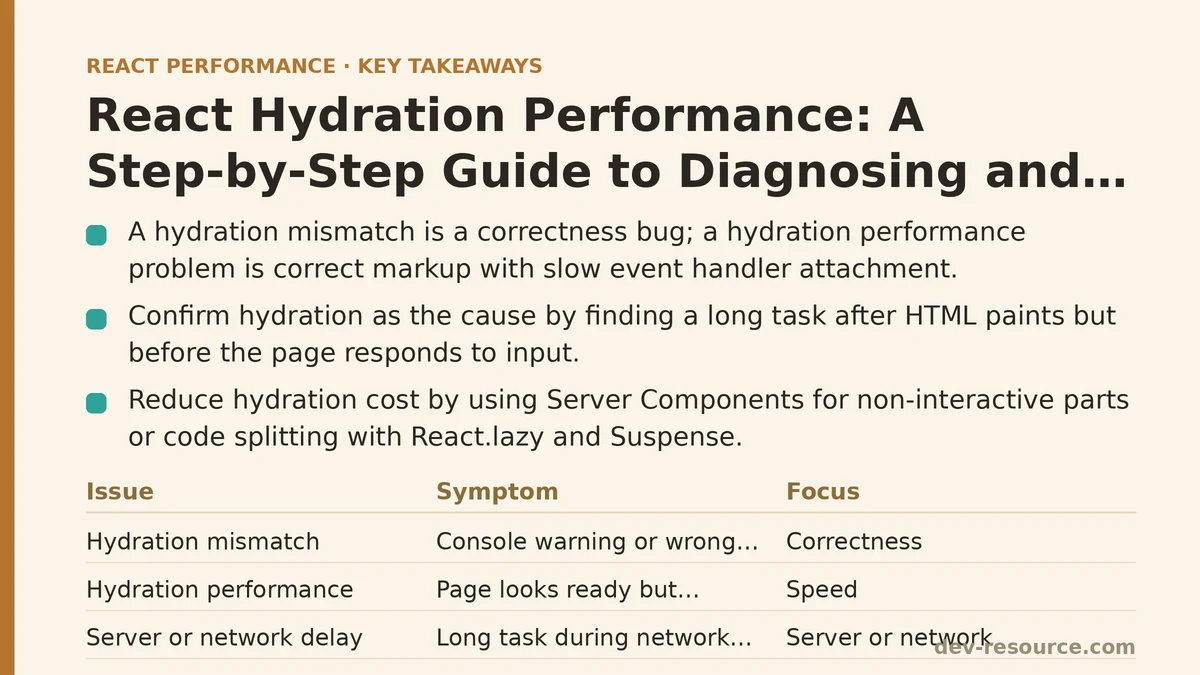 React Hydration Performance: A Step-by-Step Guide to Diagnosing and Fixing Slow Hydration