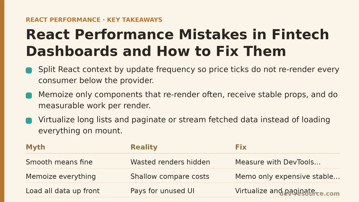 React Performance Mistakes in Fintech Dashboards and How to Fix Them
