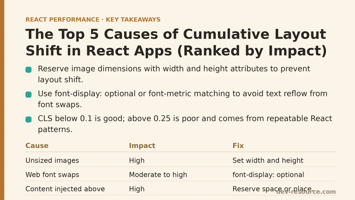 The Top 5 Causes of Cumulative Layout Shift in React Apps (Ranked by Impact)